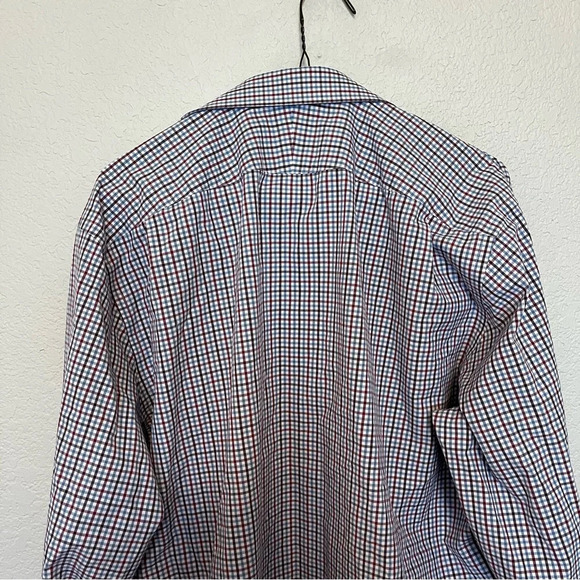 Nordstrom Men's Shop non iron plaid long sleeve button down shirt size 17 - Picture 10 of 12